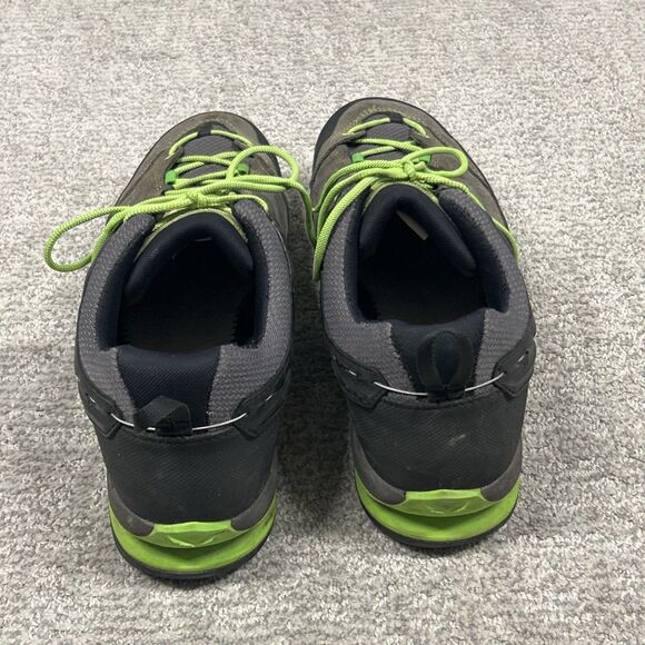 Salewa Mountain Trainer Hiking Shoes Mens 13 Black Gray Suede Vibram *No Insoles